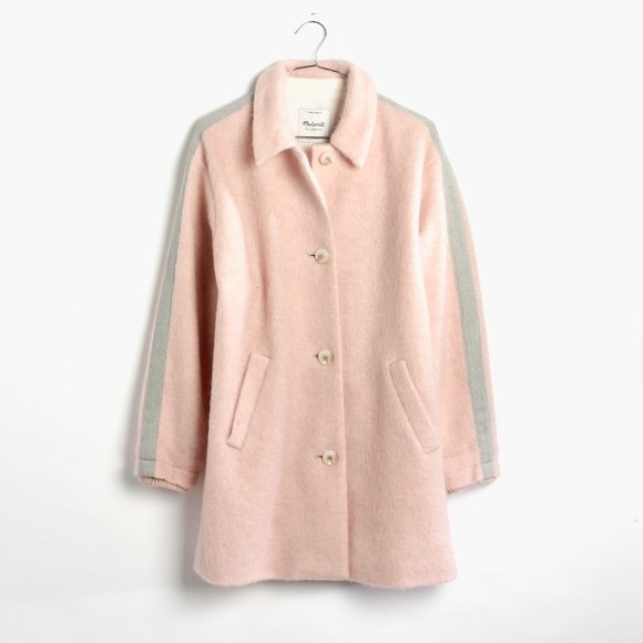 NWT Madewell textured cocoon coat pink - Picture 2 of 7